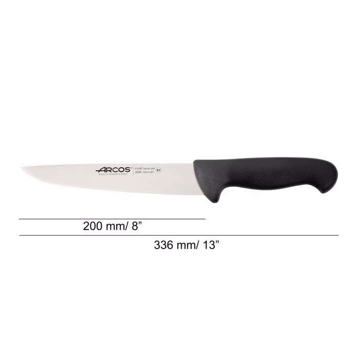 Arcos Cuchillo Carnicero Color Negro Serie 2900 200 Mm