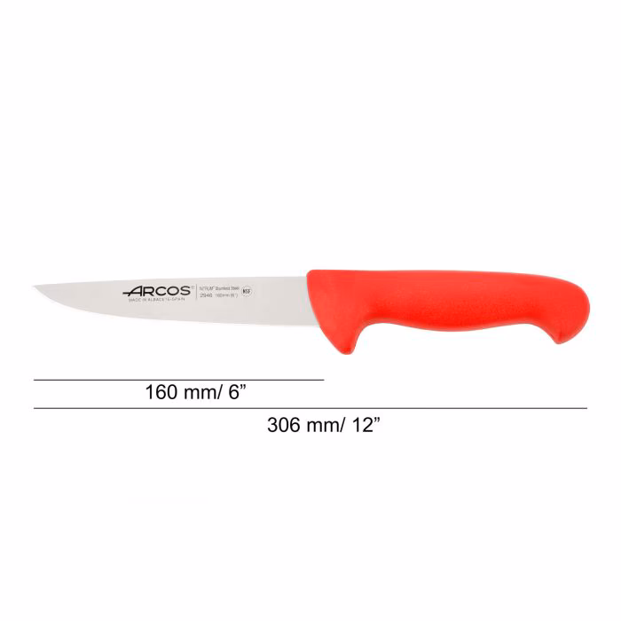 Arcos Cuchillo Carnicero Color Rojo Serie 2900 160 Mm