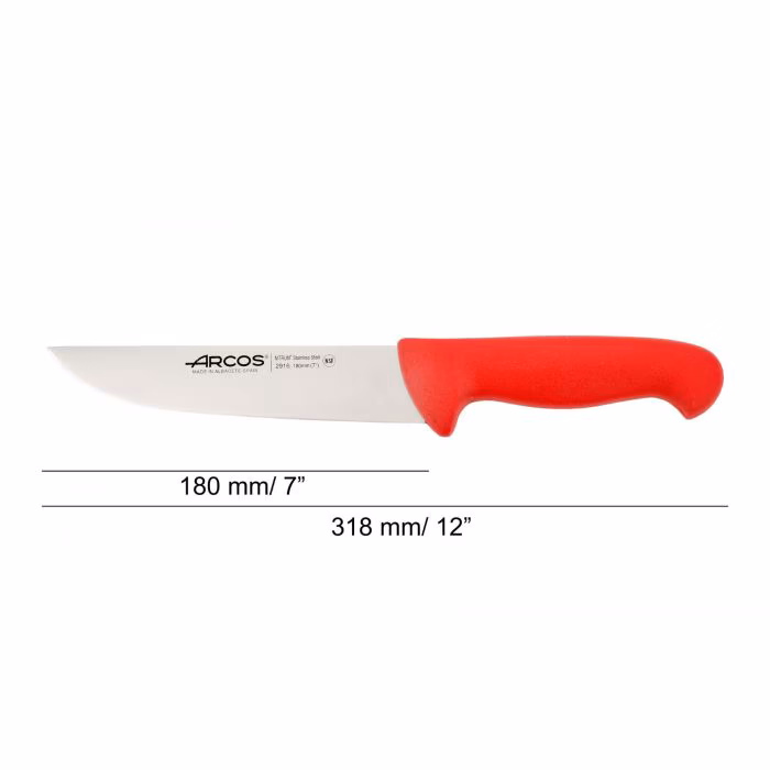 Arcos Cuchillo Carnicero Color Rojo Serie 2900 180 Mm