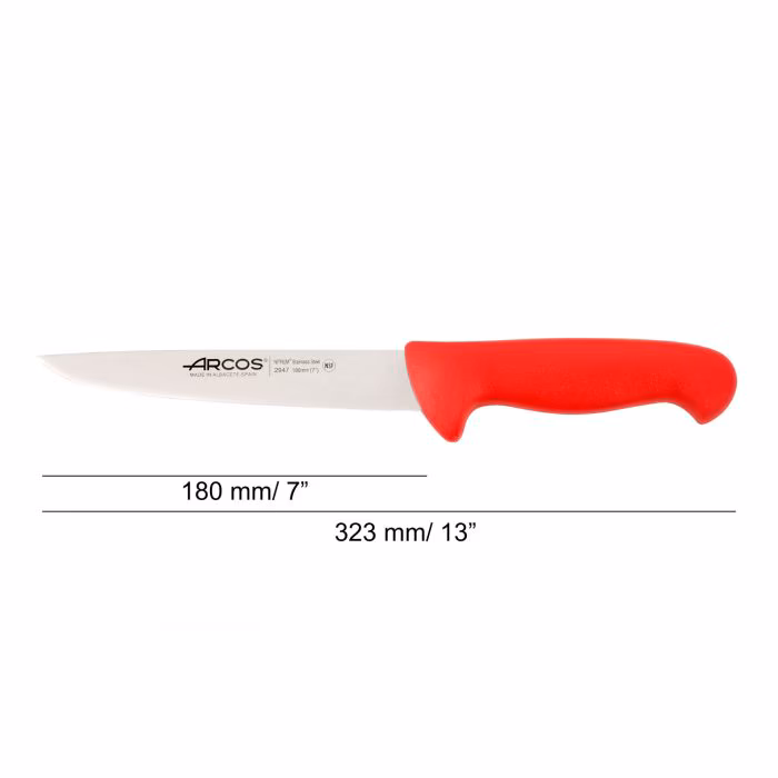 Arcos Cuchillo Carnicero Color Rojo Serie 2900 180 Mm