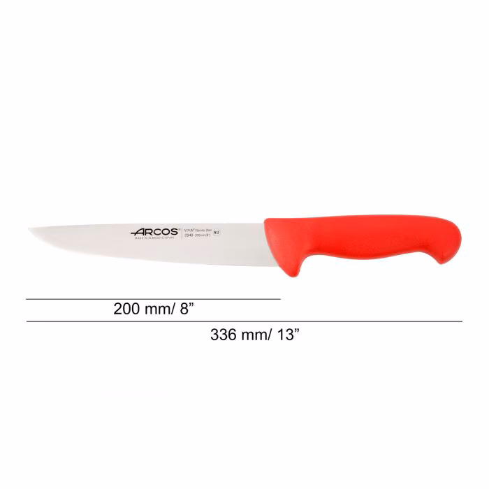 Arcos Cuchillo Carnicero Color Rojo Serie 2900 200 Mm