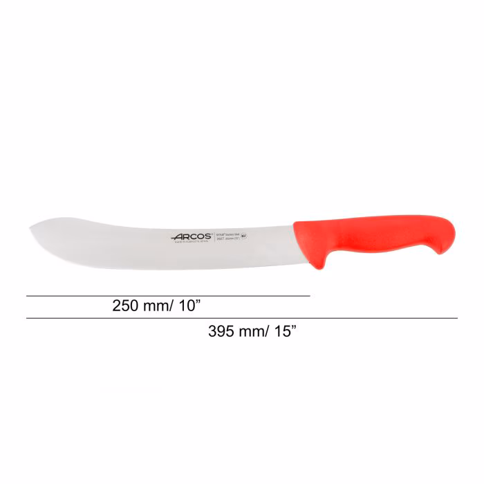 Arcos Cuchillo Carnicero Color Rojo Serie 2900 250 Mm
