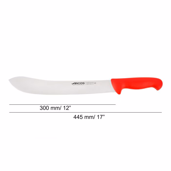 Arcos Cuchillo Carnicero Color Rojo Serie 2900 300 Mm