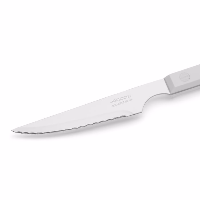 Arcos Cuchillo Chuletero Blanco Con Sierra Polioximetileno 115 Mm