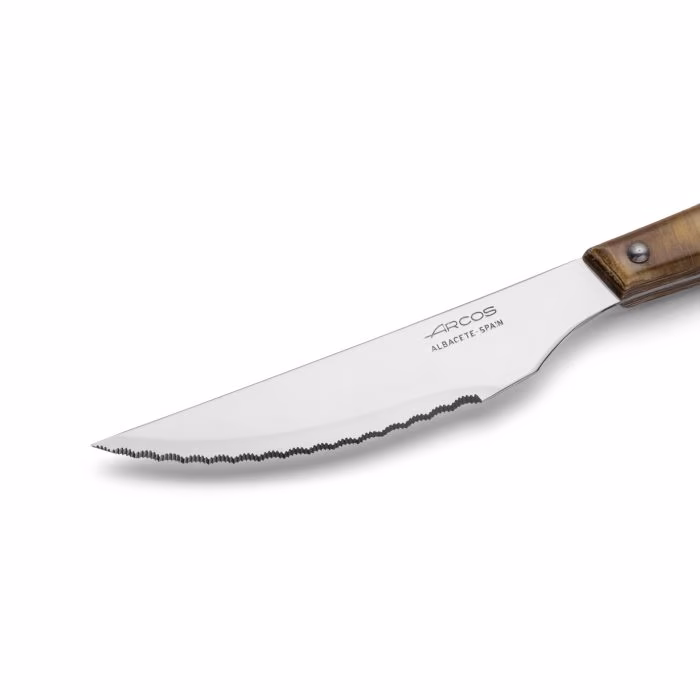 Arcos Cuchillo Chuletero Madera De Chopo Comprimida 110 Mm