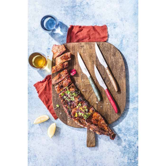 Arcos Cuchillo Chuletero Madera De Chopo Comprimida Tinte Azul 110 Mm