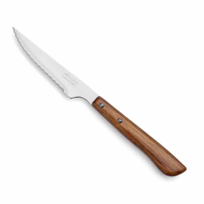Arcos Cuchillo Chuletero Madera Haya Comprimida Con Sierra 105 mm