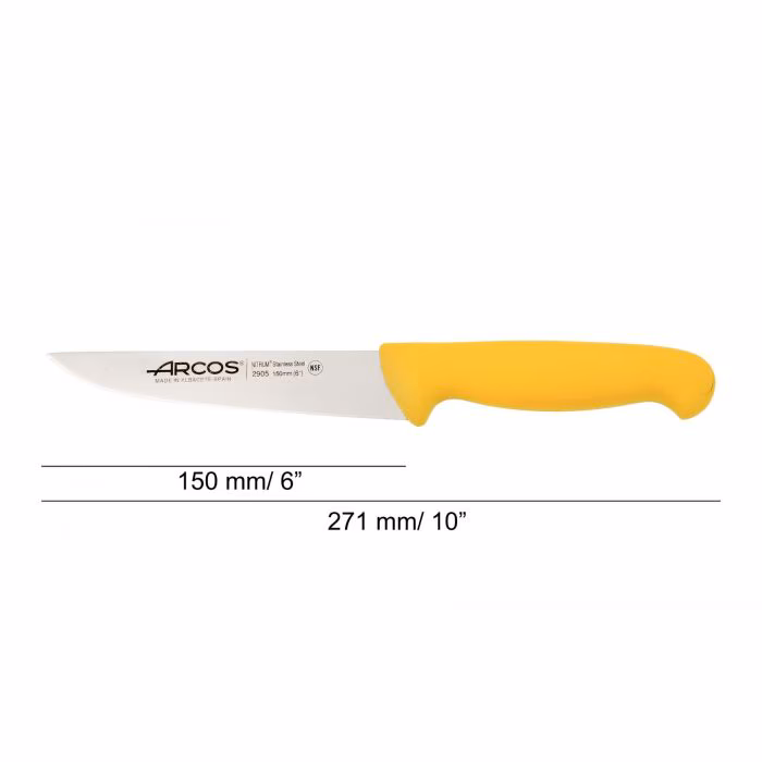 Arcos Cuchillo Cocina Color Amarillo Serie 2900 150 Mm
