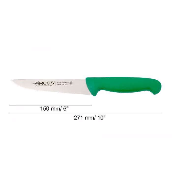 Arcos Cuchillo Cocina Color Verde Serie 2900 150 Mm