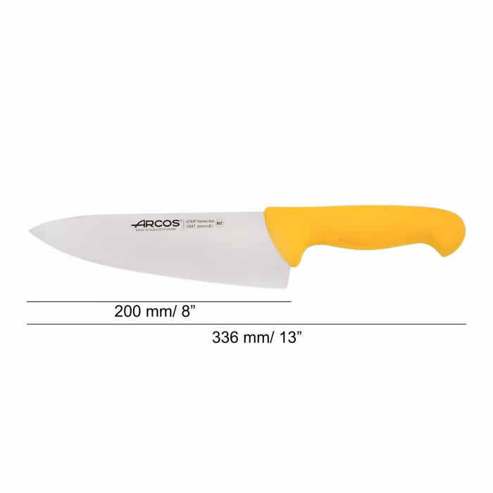 Arcos Cuchillo Cocinero Color Amarillo Serie 2900 200 Mm