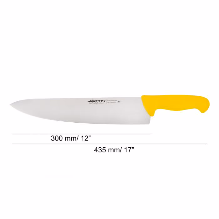 Arcos Cuchillo Cocinero Color Amarillo Serie 2900 300 Mm