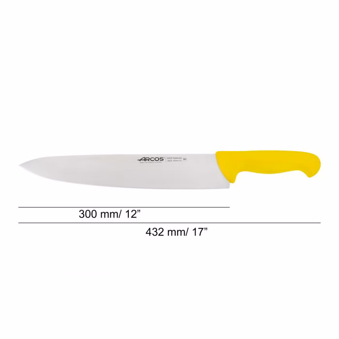 Arcos Cuchillo Cocinero Color Amarillo Serie 2900 300 Mm