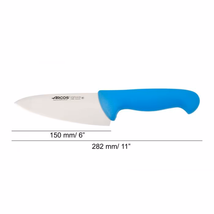 Arcos Cuchillo Cocinero Color Azul Serie 2900 150 Mm