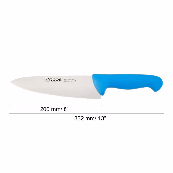 Arcos Cuchillo Cocinero Color Azul Serie 2900 200 Mm