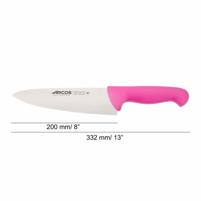 Arcos Cuchillo Cocinero Color Fucsia Serie 2900 200 Mm