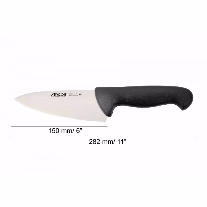 Arcos Cuchillo Cocinero Color Negro Serie 2900 150 Mm