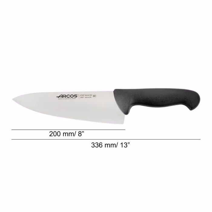 Arcos Cuchillo Cocinero Color Negro Serie 2900 200 Mm