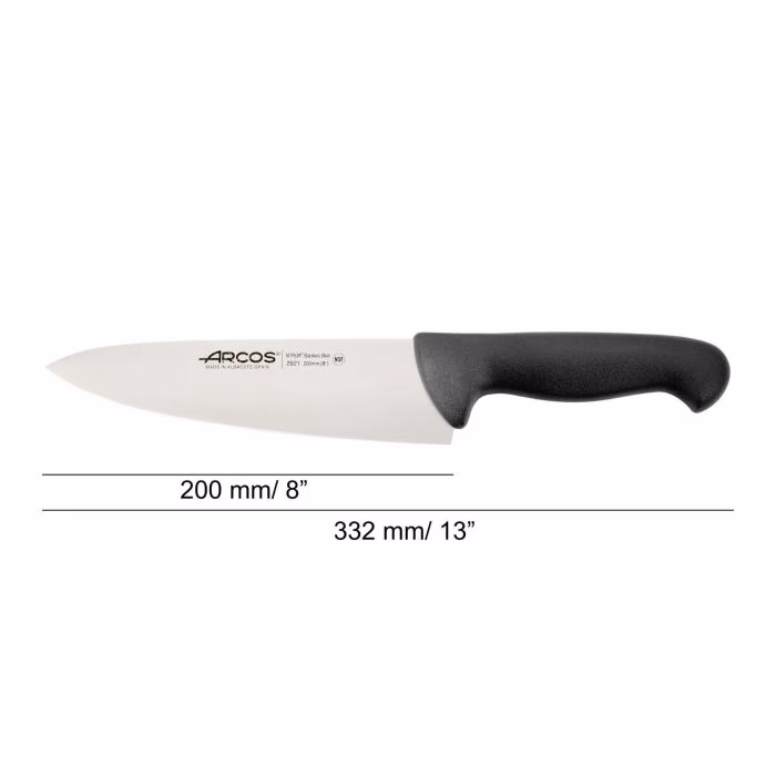 Arcos Cuchillo Cocinero Color Negro Serie 2900 200 Mm