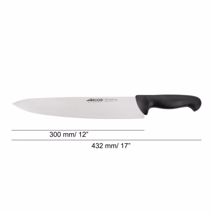 Arcos Cuchillo Cocinero Color Negro Serie 2900 300 Mm