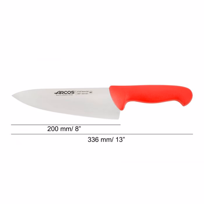 Arcos Cuchillo Cocinero Color Rojo Serie 2900 200 Mm