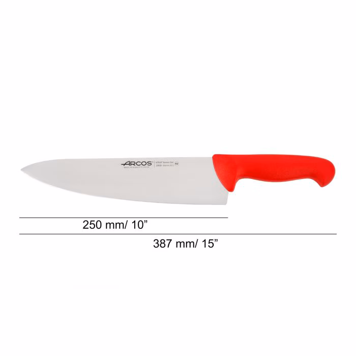 Arcos Cuchillo Cocinero Color Rojo Serie 2900 250 Mm