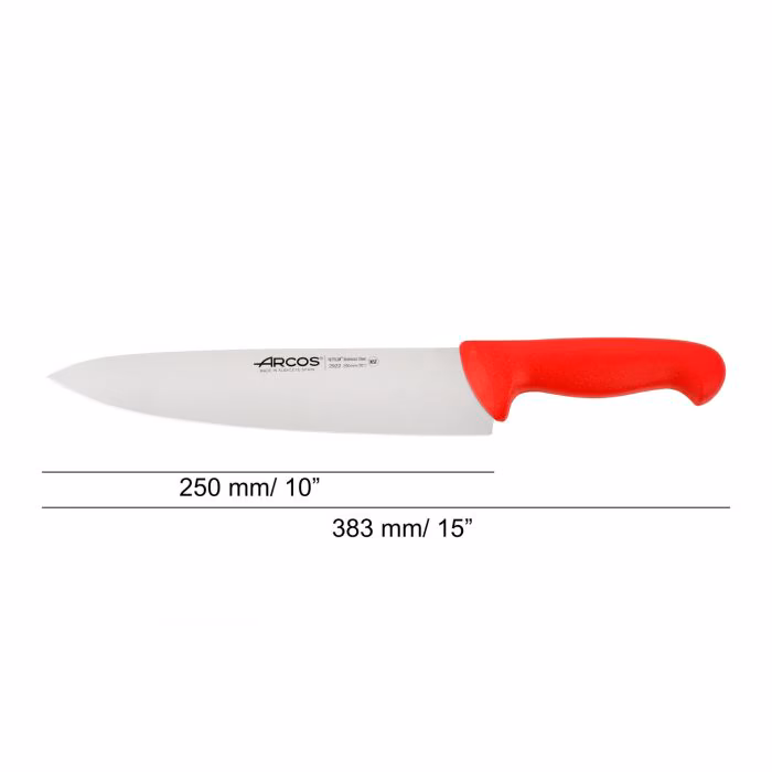 Arcos Cuchillo Cocinero Color Rojo Serie 2900 250 Mm