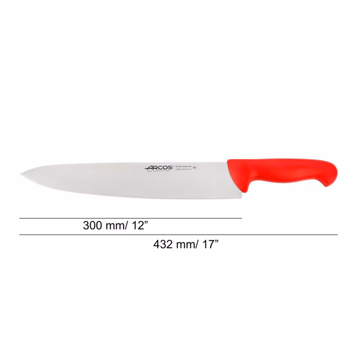 Arcos Cuchillo Cocinero Color Rojo Serie 2900 300 Mm