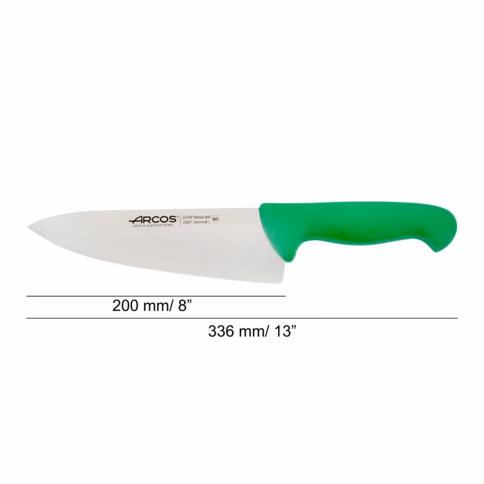 Arcos Cuchillo Cocinero Color Verde Serie 2900 200 Mm