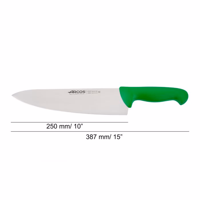 Arcos Cuchillo Cocinero Color Verde Serie 2900 250 Mm