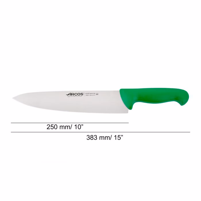 Arcos Cuchillo Cocinero Color Verde Serie 2900 250 Mm