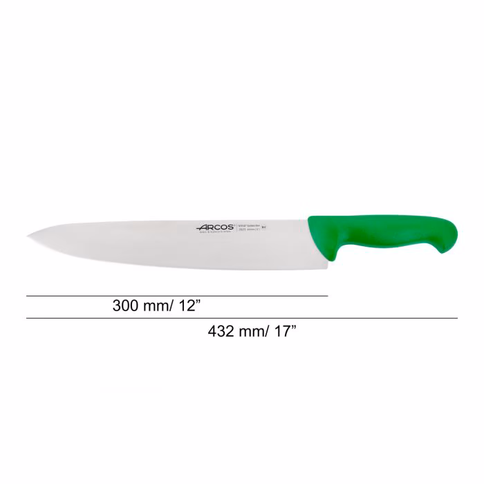 Arcos Cuchillo Cocinero Color Verde Serie 2900 300 Mm