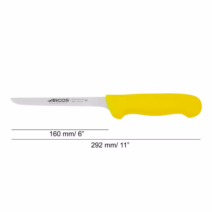 Arcos Cuchillo Deshuesador Color Amarillo Serie 2900 160 Mm