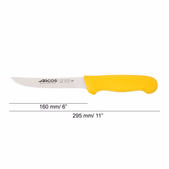 Arcos Cuchillo Deshuesador Color Amarillo Serie 2900 160 Mm