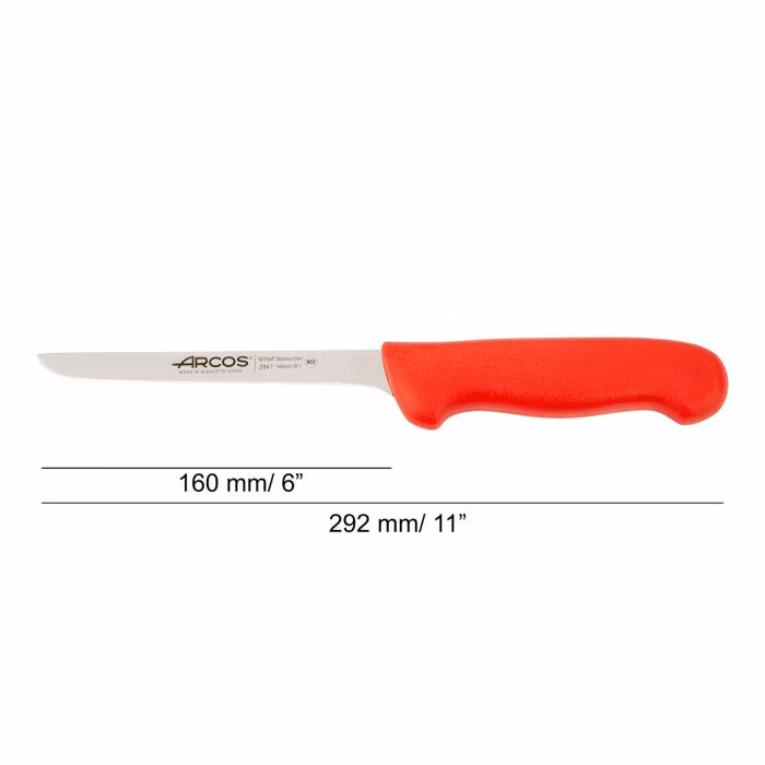 Arcos Cuchillo Deshuesador Color Rojo Serie 2900 160 Mm