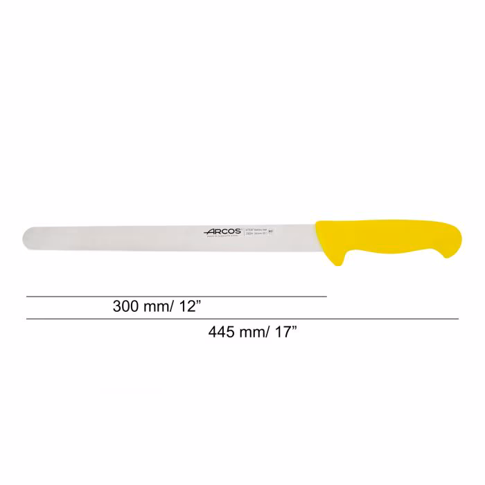 Arcos Cuchillo Fiambre Color Amarillo Serie 2900 300 Mm