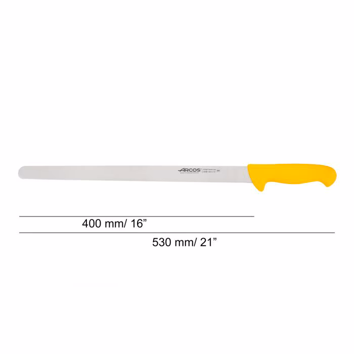 Arcos Cuchillo Fiambre Color Amarillo Serie 2900 400 Mm