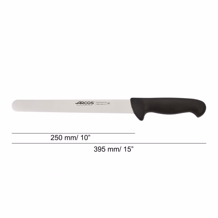 Arcos Cuchillo Fiambre Color Negro Serie 2900 250 Mm