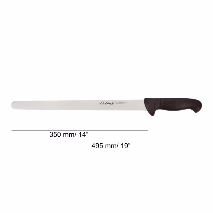 Arcos Cuchillo Fiambre Color Negro Serie 2900 350 Mm
