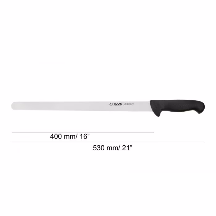 Arcos Cuchillo Fiambre Color Negro Serie 2900 400 Mm