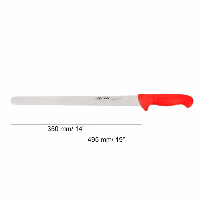 Arcos Cuchillo Fiambre Color Rojo Serie 2900 350 Mm
