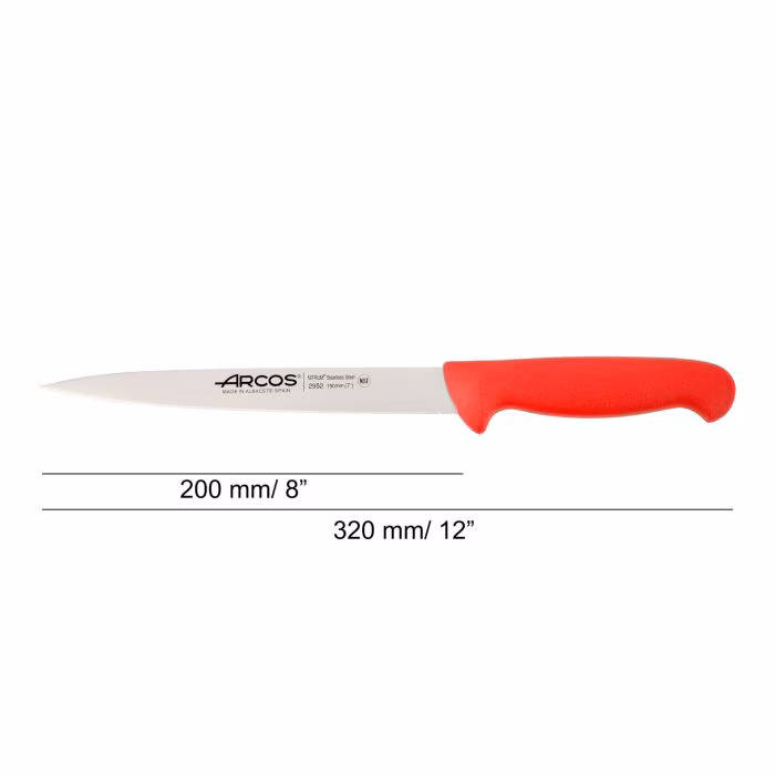 Arcos Cuchillo Fileteador Color Rojo Serie 2900 190 Mm