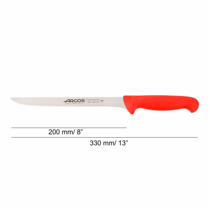 Arcos Cuchillo Fileteador Color Rojo Serie 2900 200 Mm