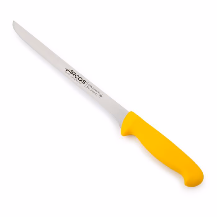Arcos Cuchillo Jamonero Color Amarillo Serie 2900 240 mm