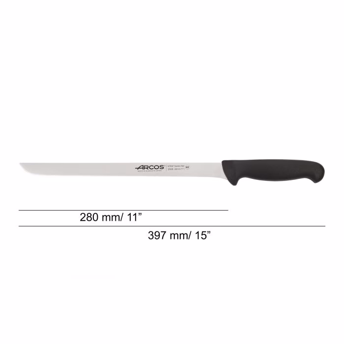 Arcos Cuchillo Jamonero Color Negro Serie 2900 280 Mm