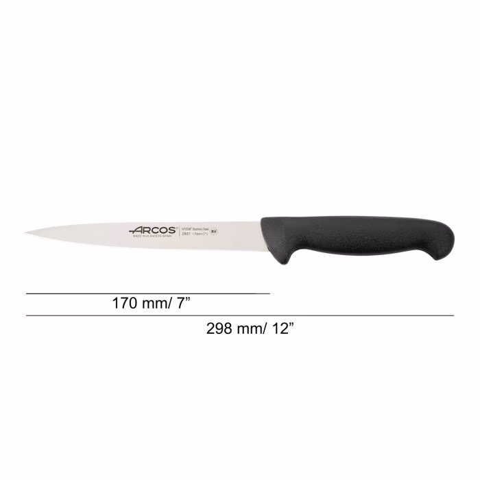 Arcos Cuchillo Lenguado Color Negro Serie 2900 170 Mm