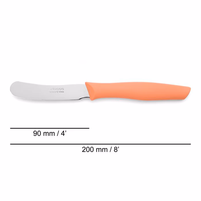 Arcos Cuchillo Mantequilla Color Coral Serie Nova 90 Mm
