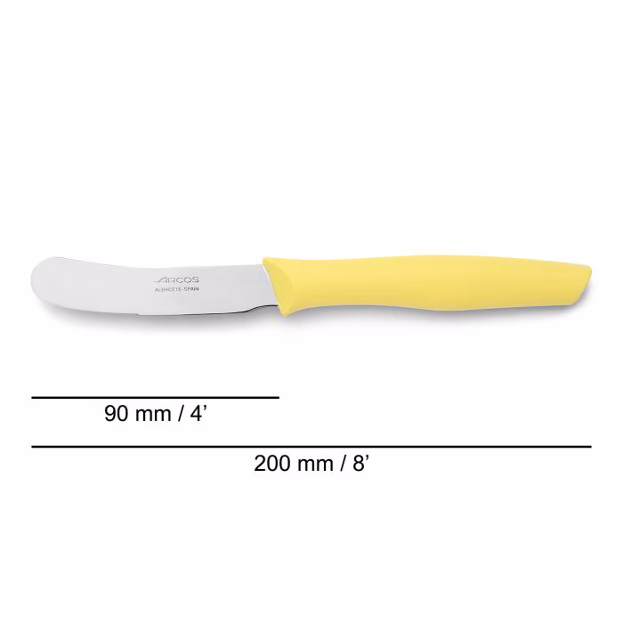 Arcos Cuchillo Mantequilla Color Limón Serie Nova 90 Mm