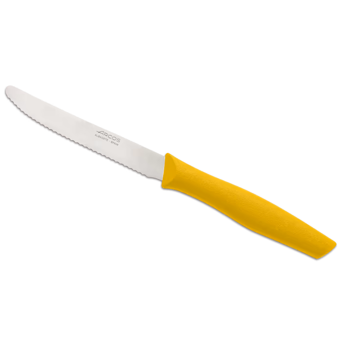 Arcos Cuchillo Mesa Color Amarillo Con Sierra Serie Nova 110 mm