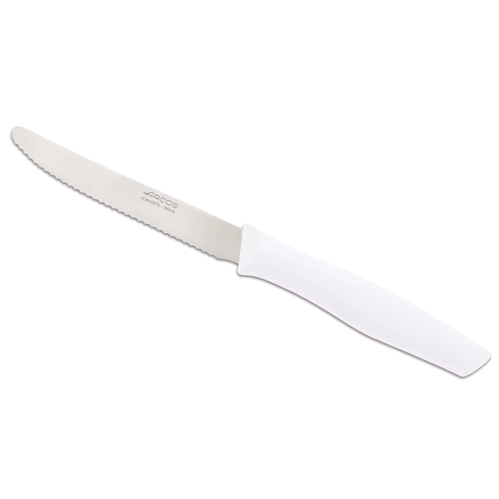 Arcos Cuchillo Mesa Color Blanco Filo Con Sierra Serie Nova 110 mm