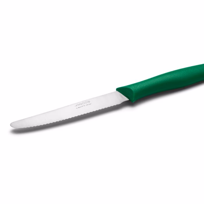 Arcos Cuchillo Mesa Color Verde Con Sierra Serie Nova 110 Mm